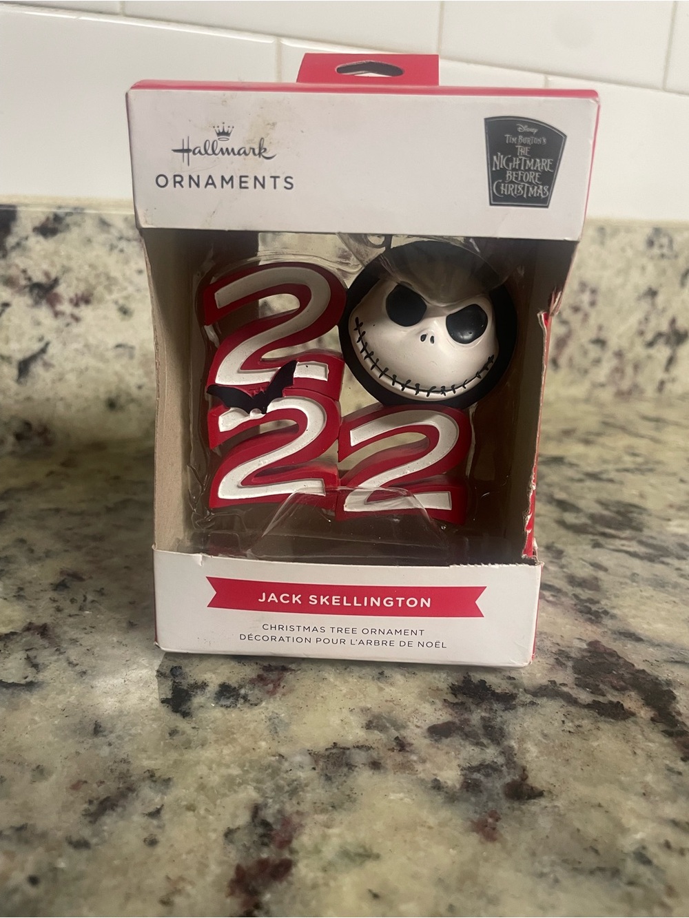 Hallmark Jack Skellington 2022 Christmas Ornament - Red & White collectors decor